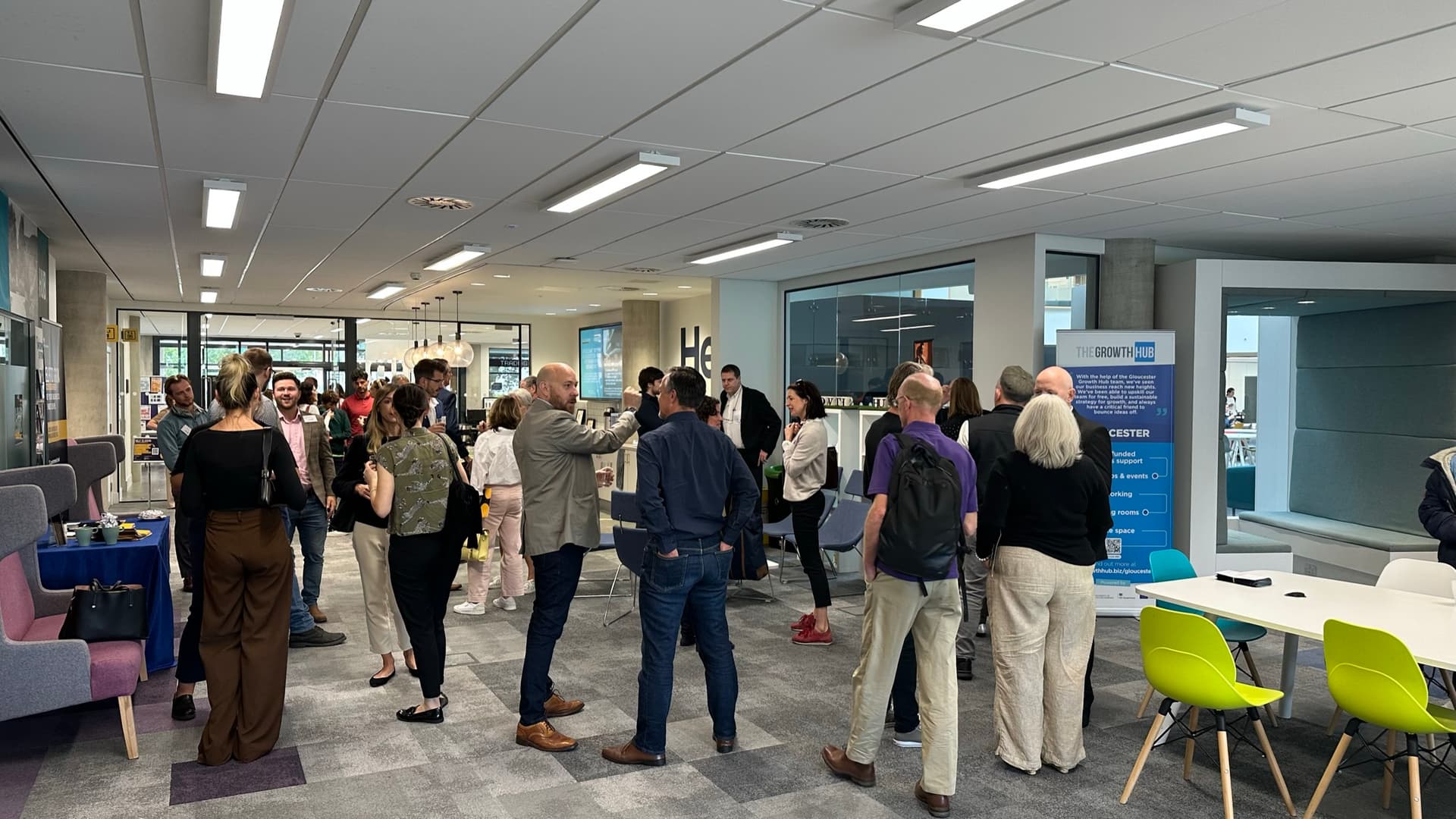 People networking in the growth hub gloucester
